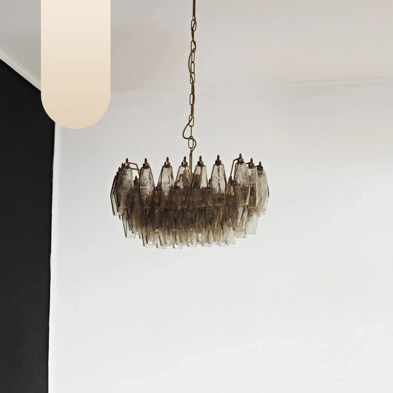 Poliedri Murano Smoked Chandelier