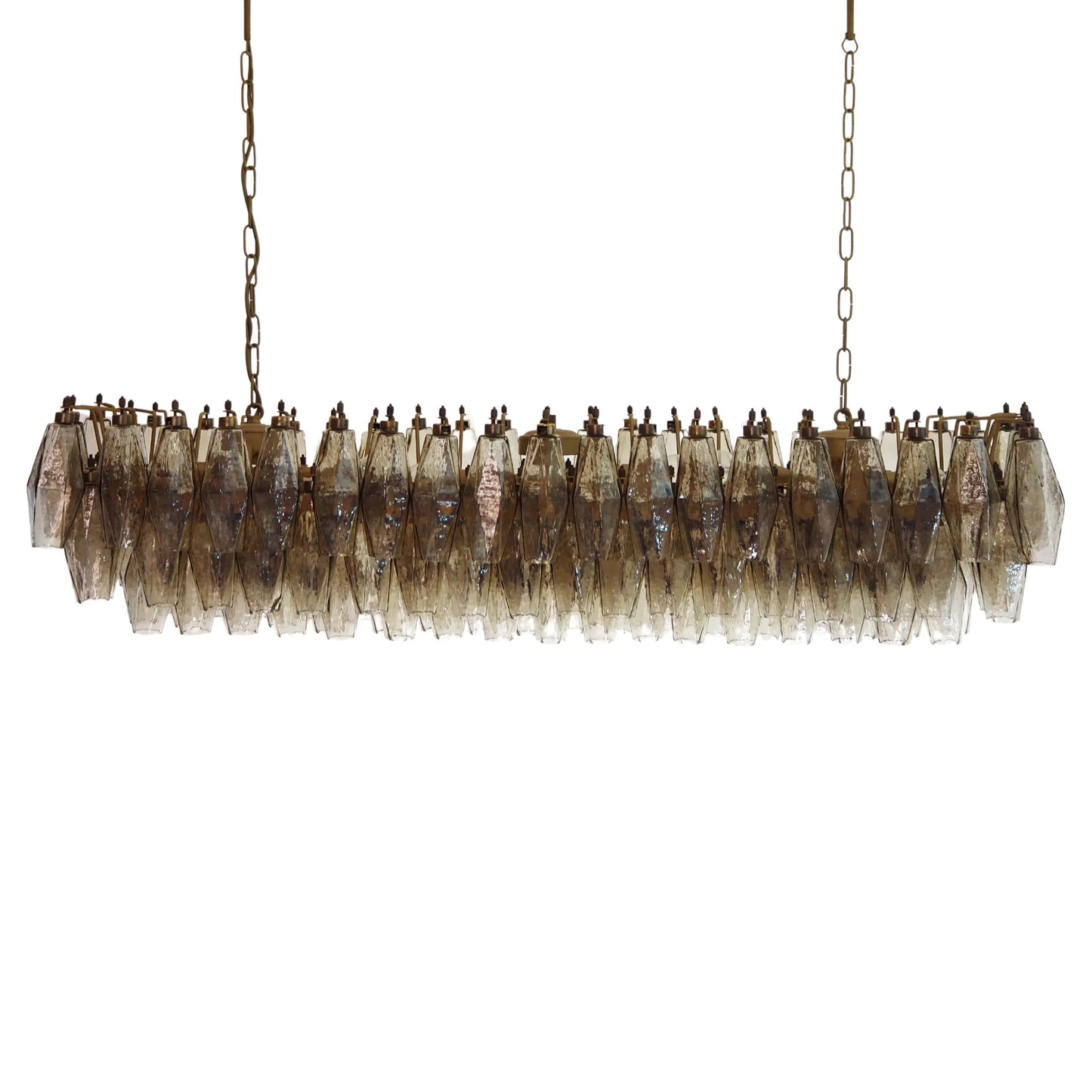 Elegant Smoked Murano Poliedri Chandelier