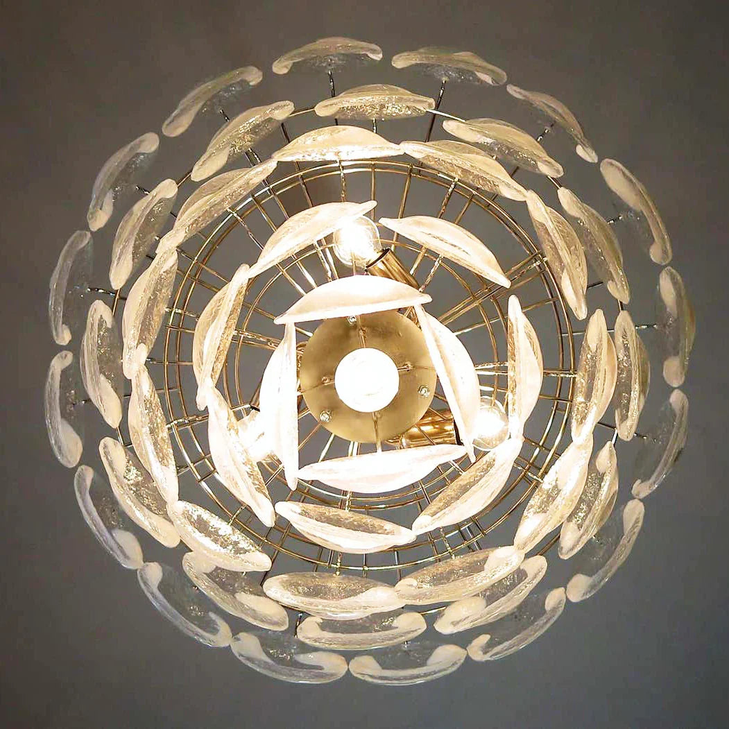 Exquisite Murano Transparent Glass Chandelier