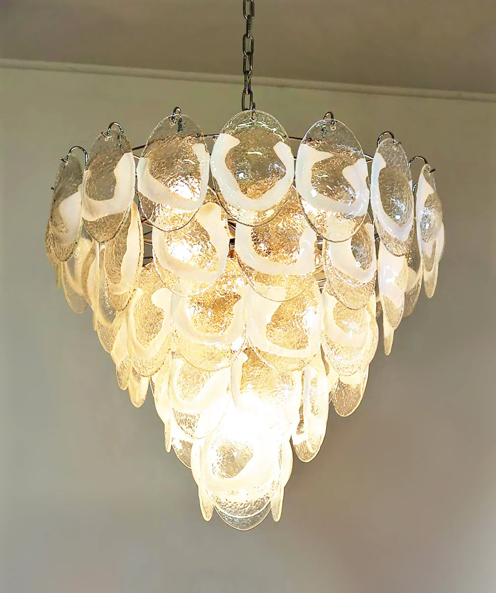 Exquisite Murano Transparent Glass Chandelier