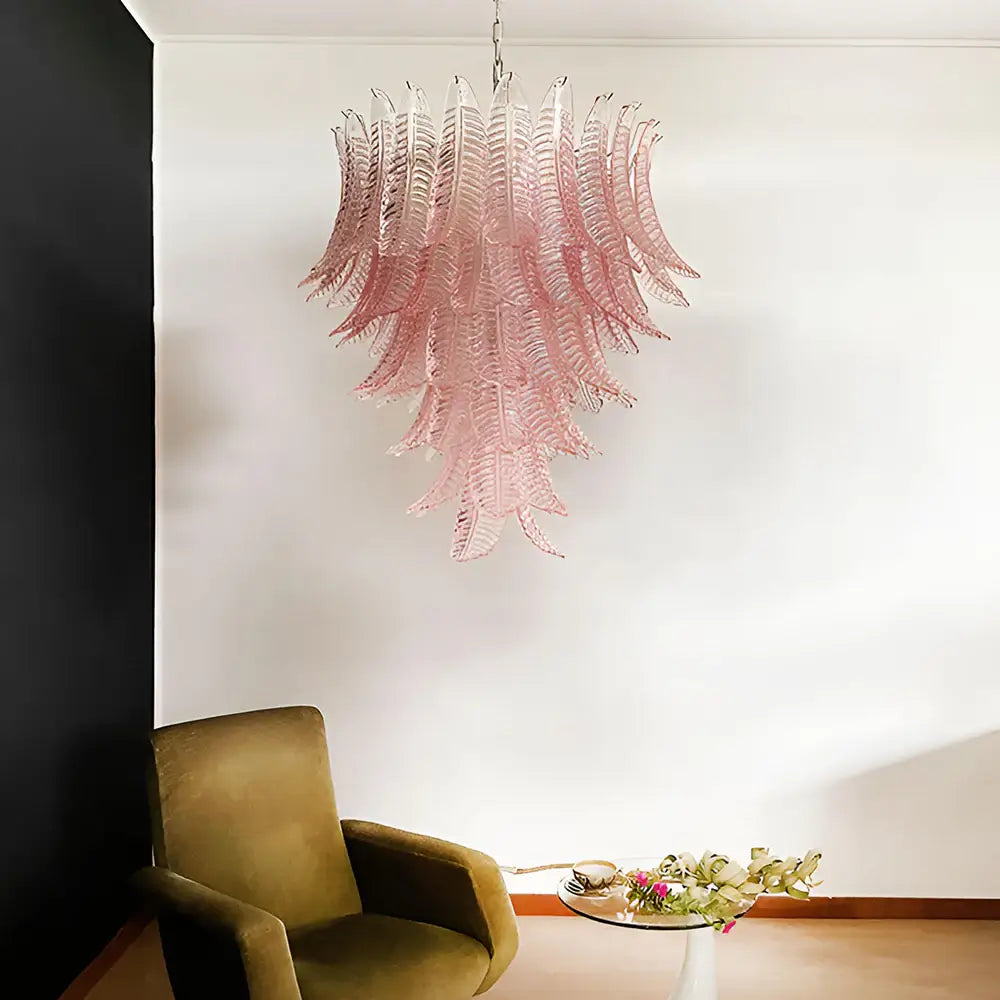 Gorgeous Murano Felci Pink Glass Chandelier