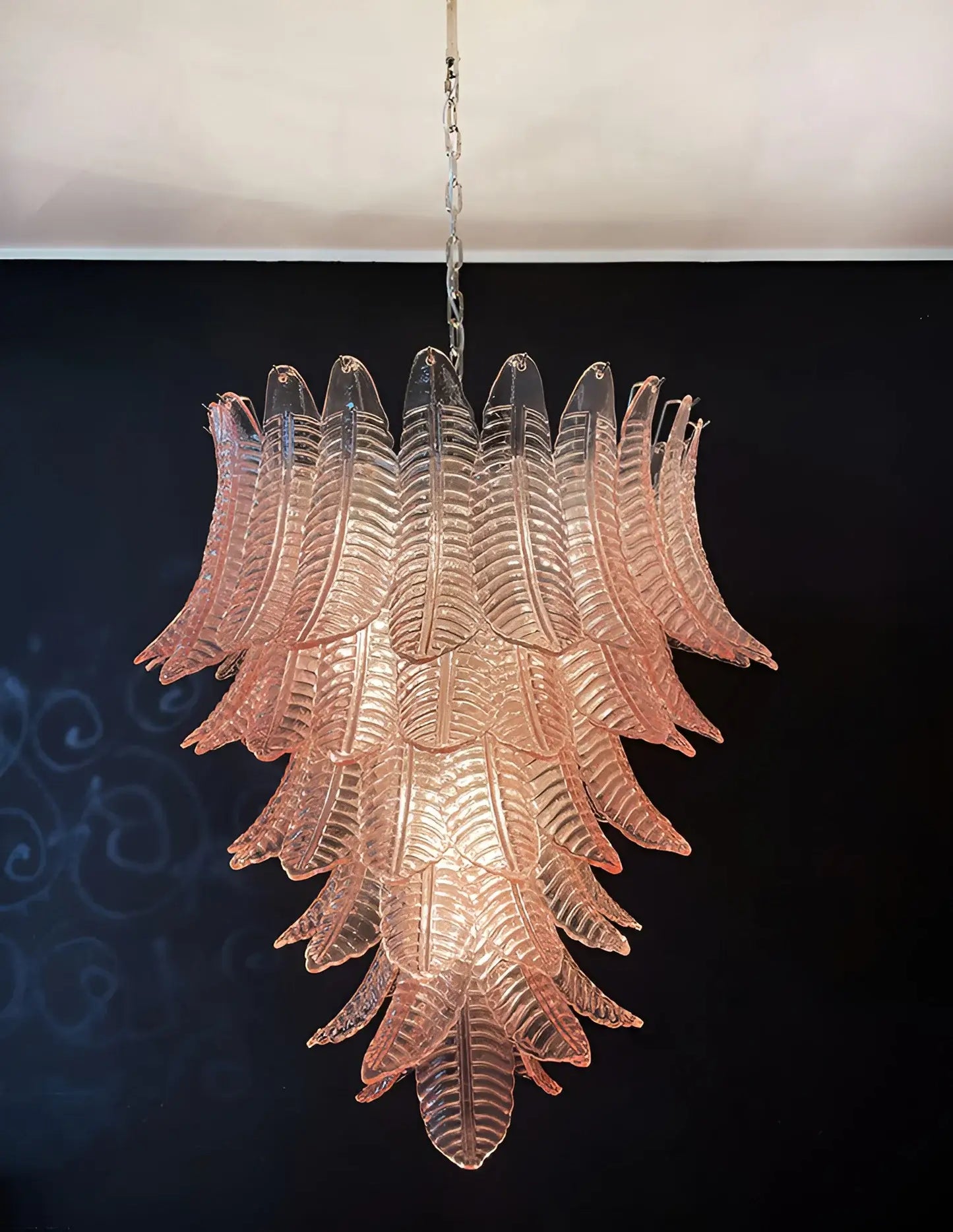 Gorgeous Murano Felci Pink Glass Chandelier