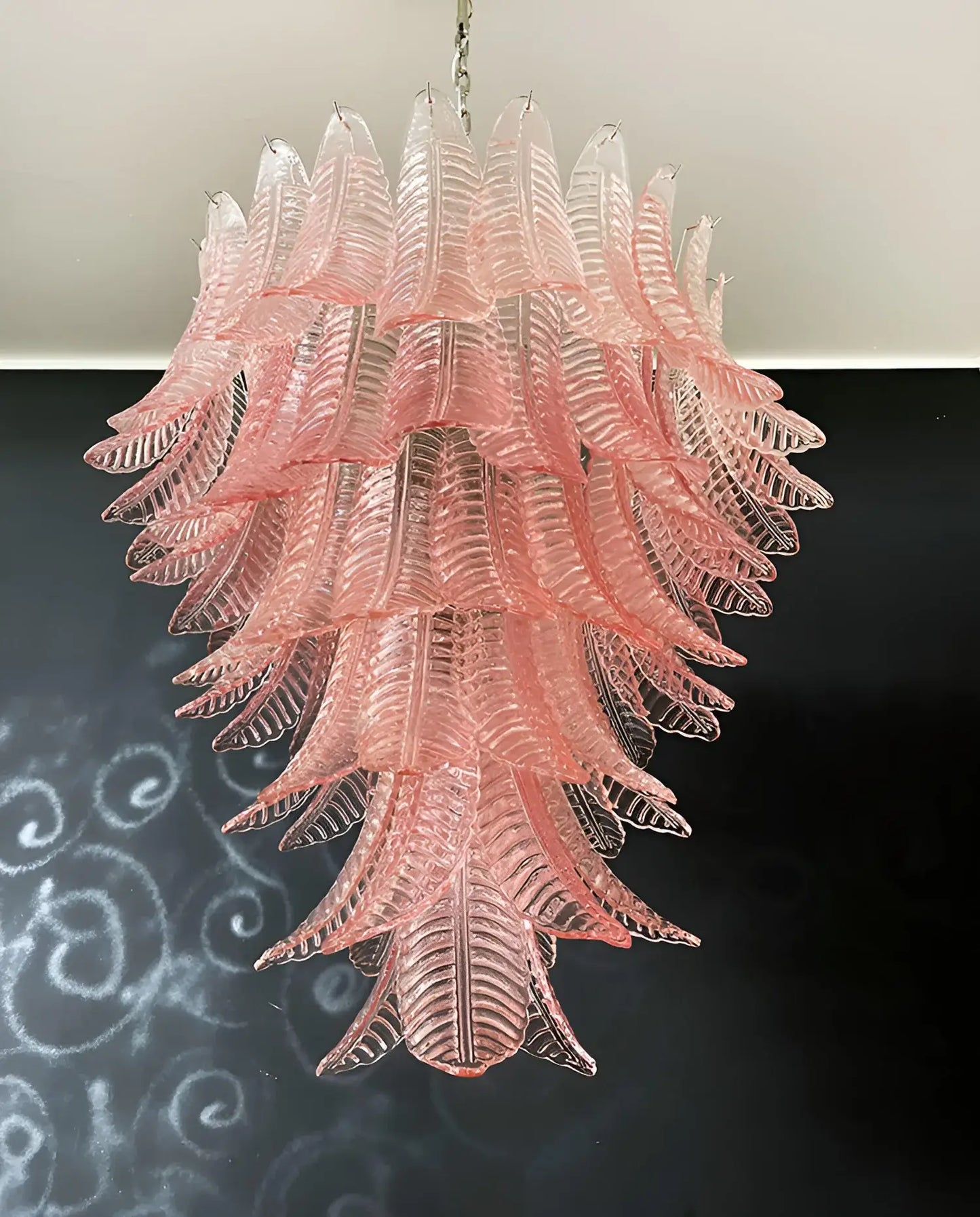 Gorgeous Murano Felci Pink Glass Chandelier