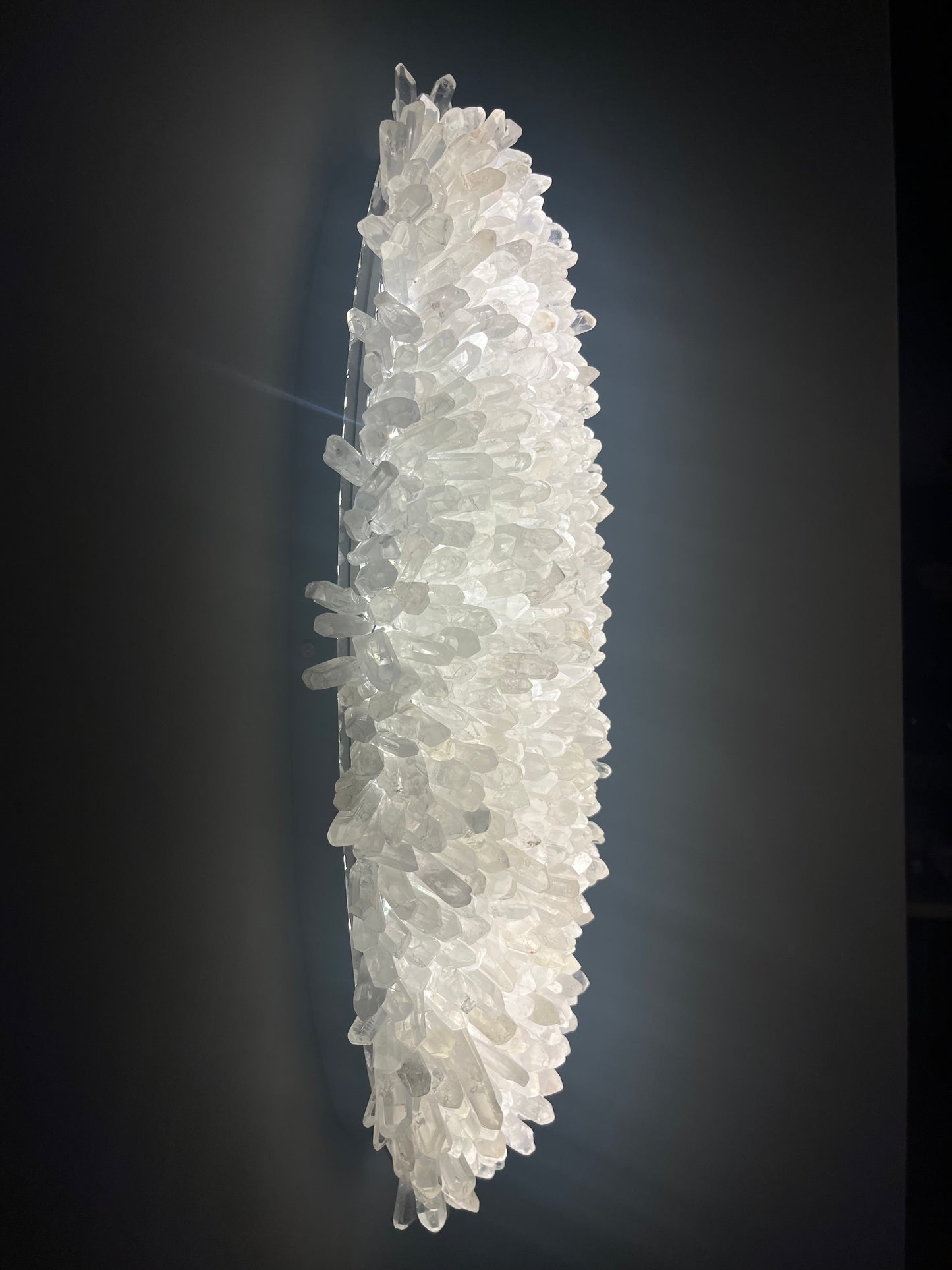Long oval quartz crystal light wall mounting fixture