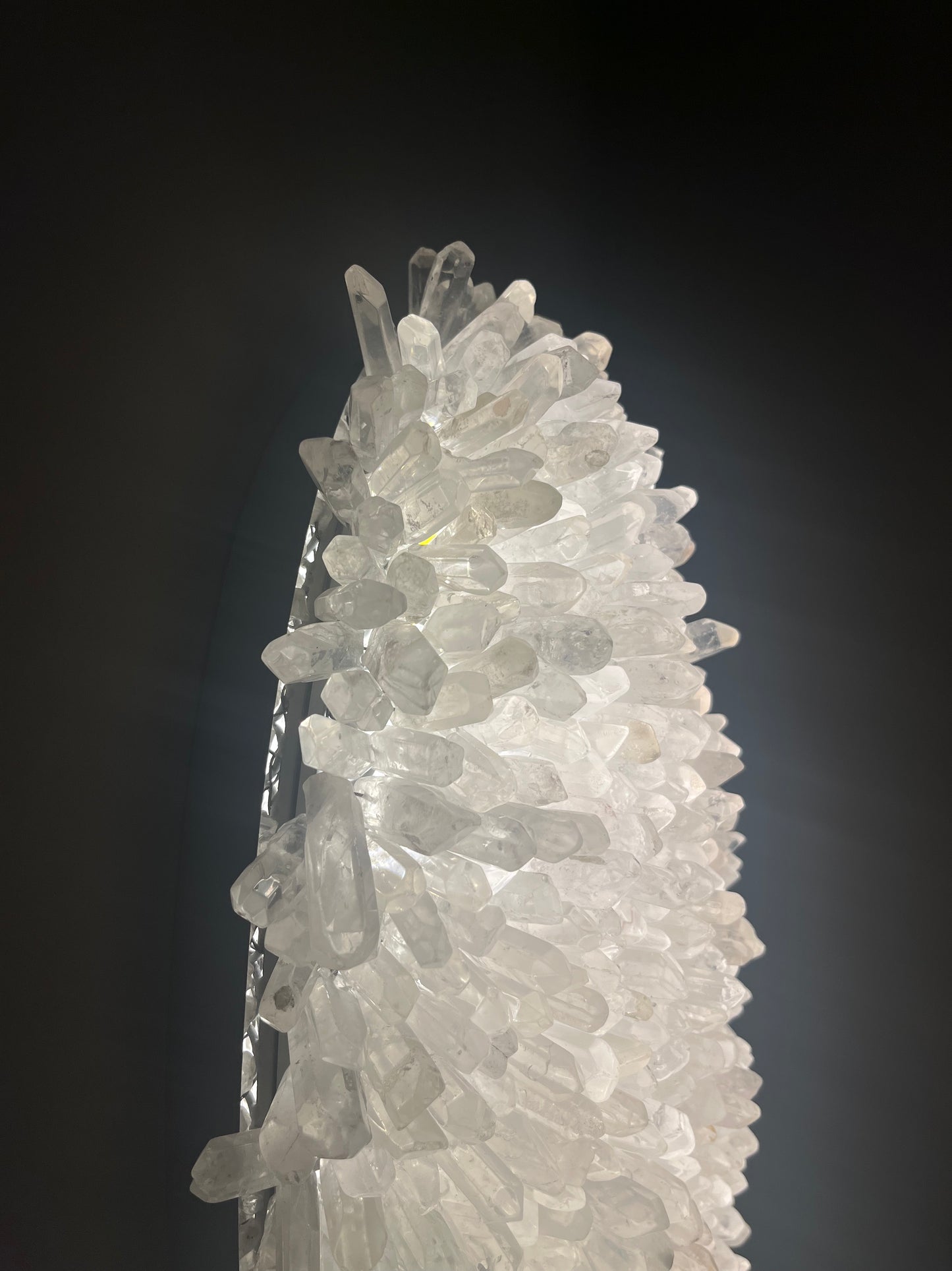 Long oval quartz crystal light wall mounting fixture