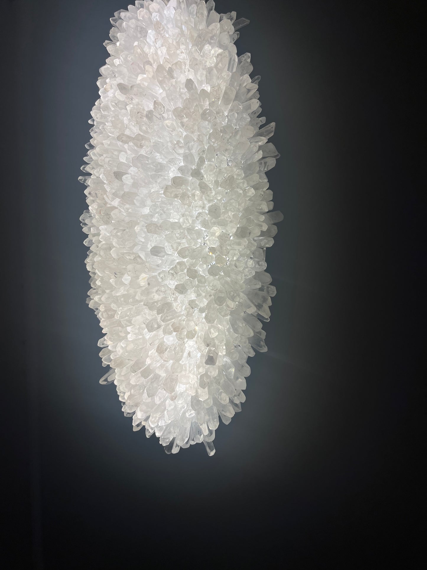 Long oval quartz crystal light wall mounting fixture