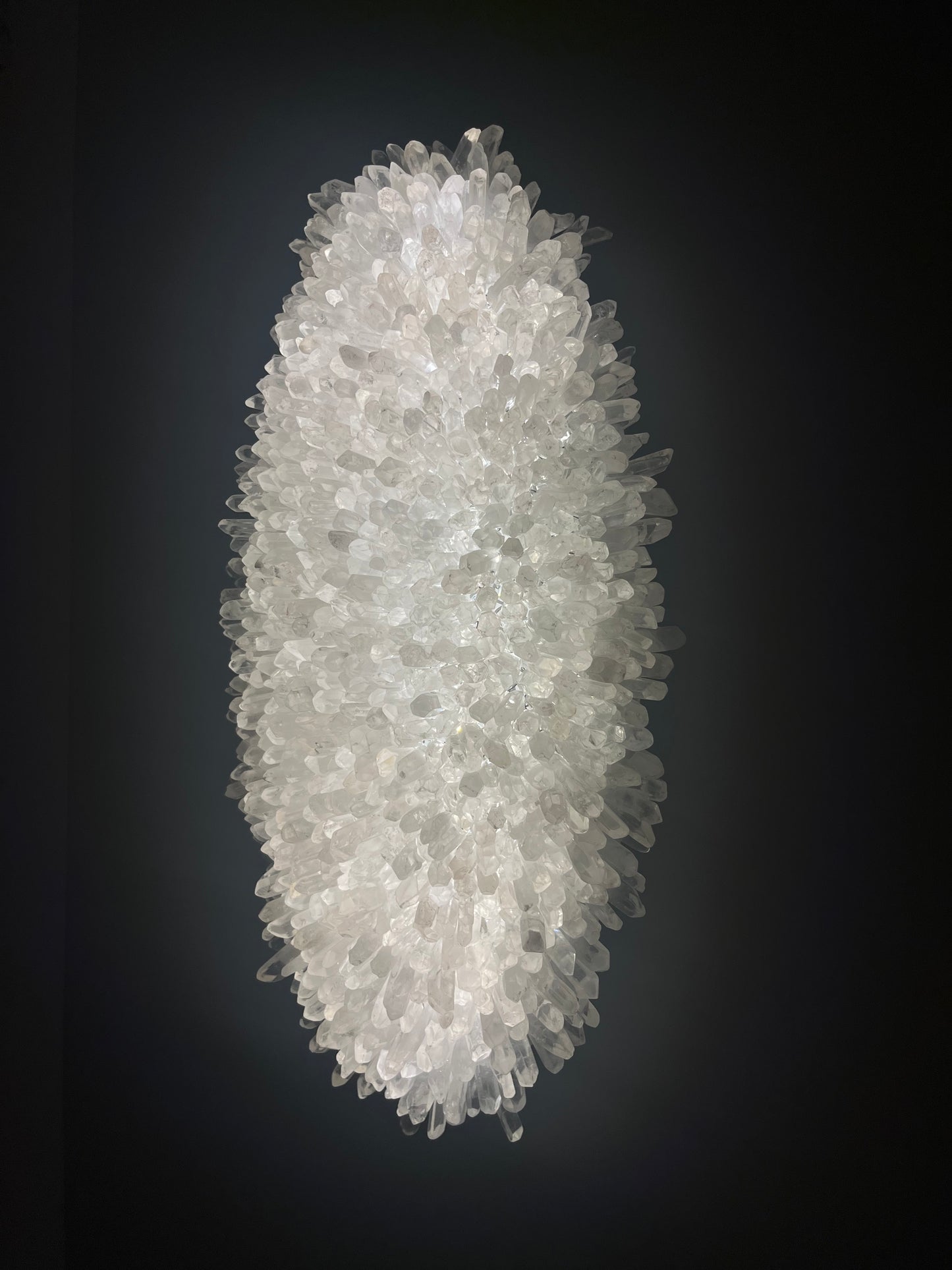 Long oval quartz crystal light wall mounting fixture