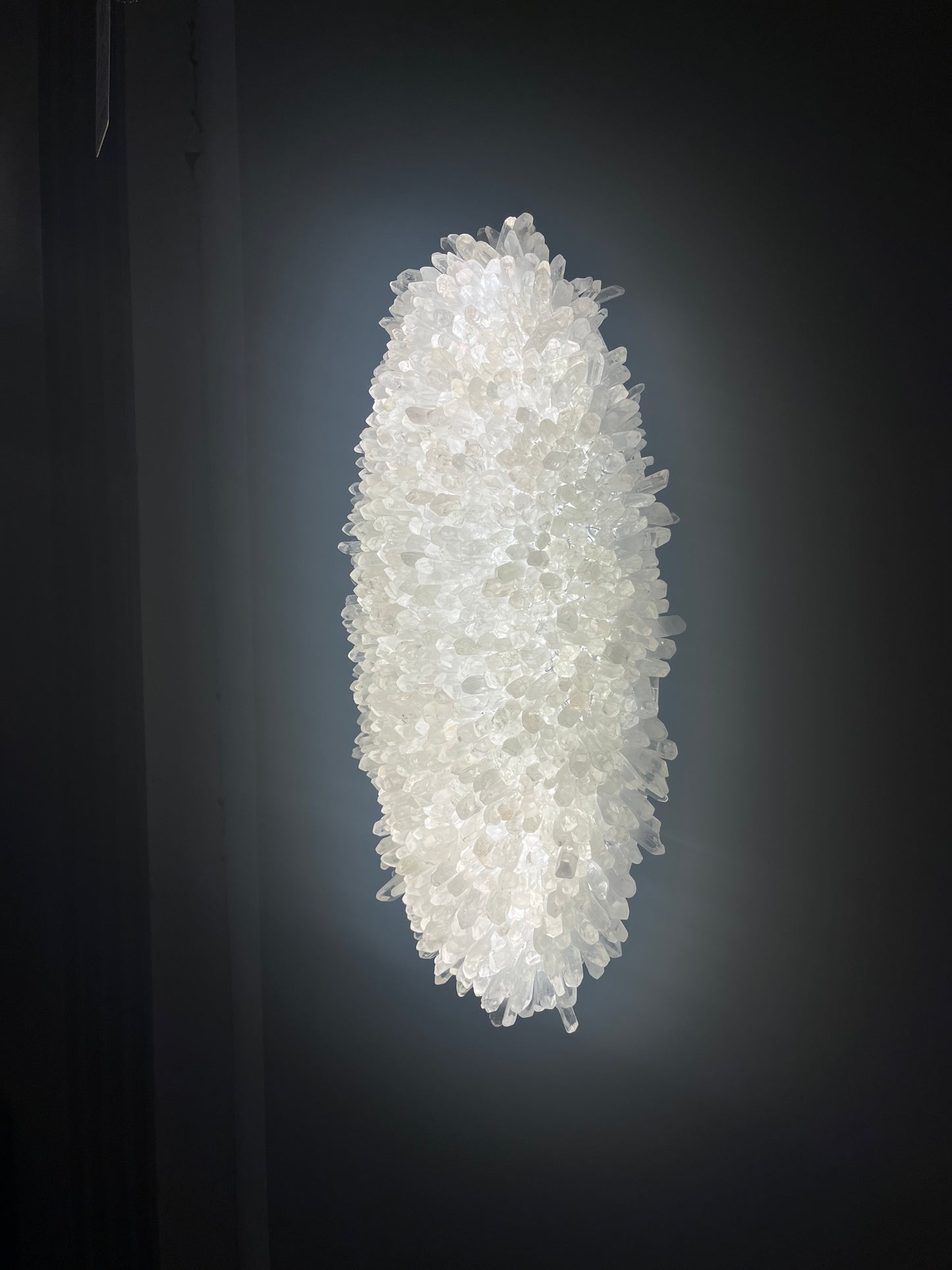 Long oval quartz crystal light wall mounting fixture