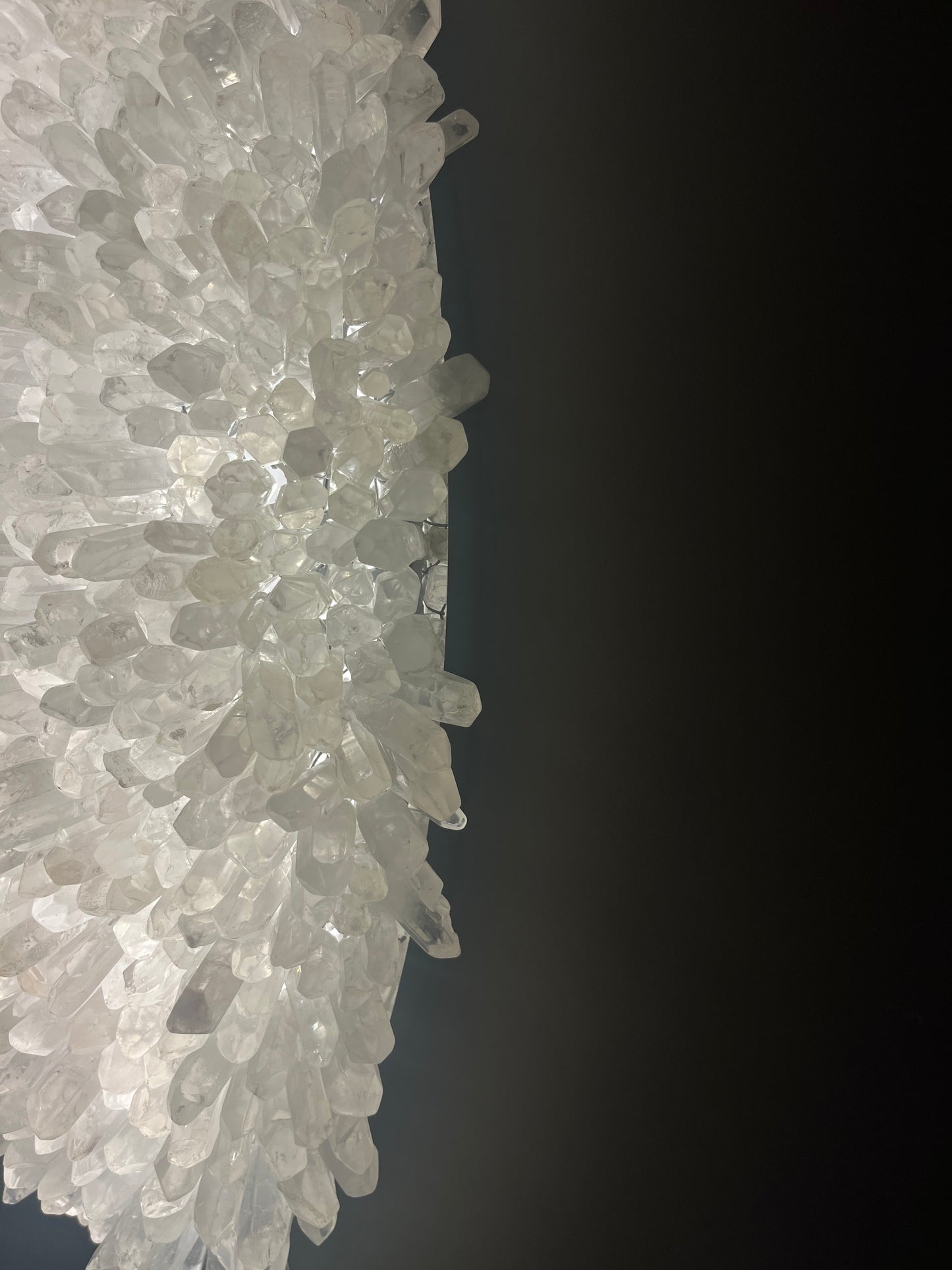 Long oval quartz crystal light wall mounting fixture