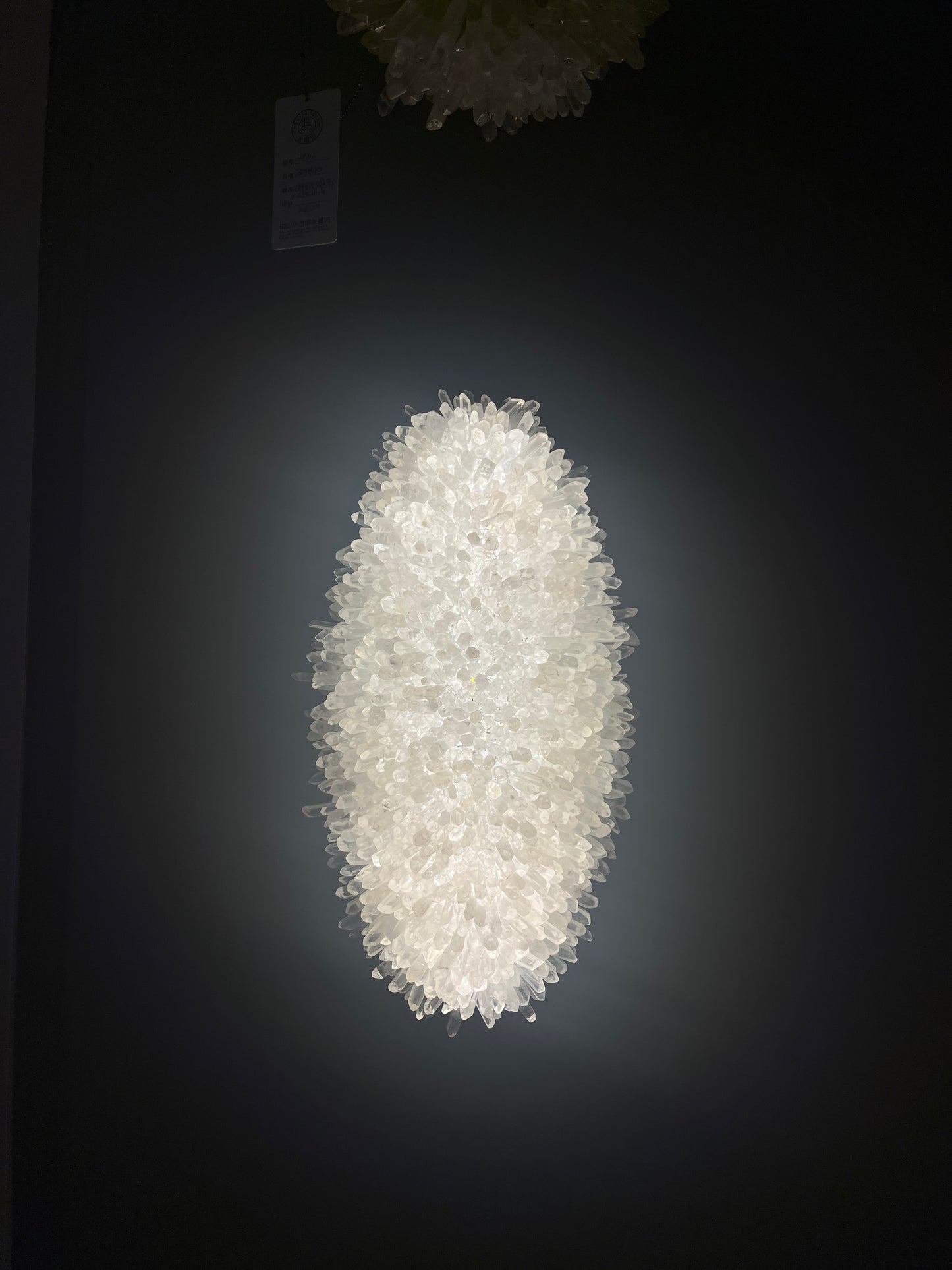 Long oval quartz crystal light wall mounting fixture