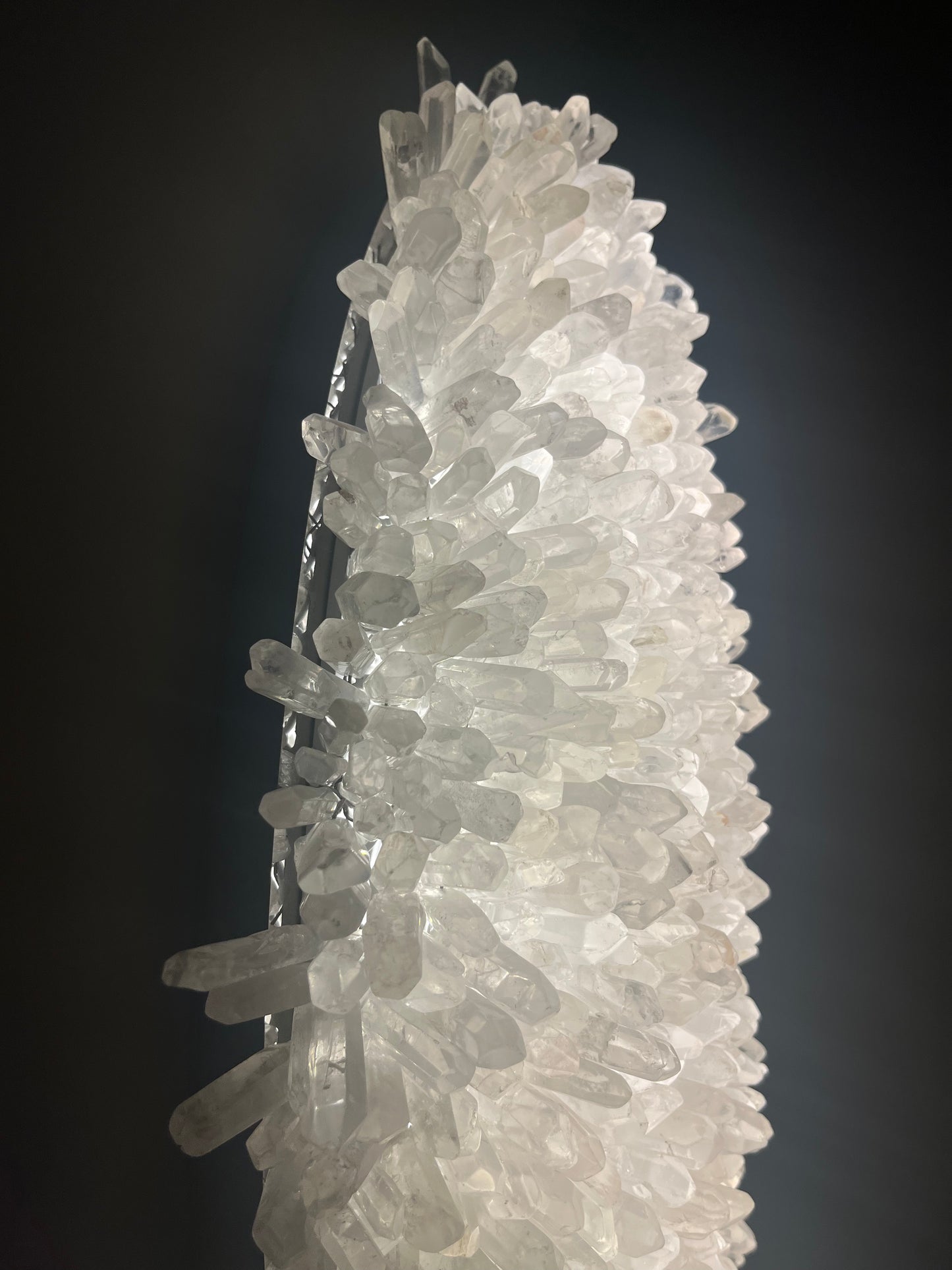 Long oval quartz crystal light wall mounting fixture