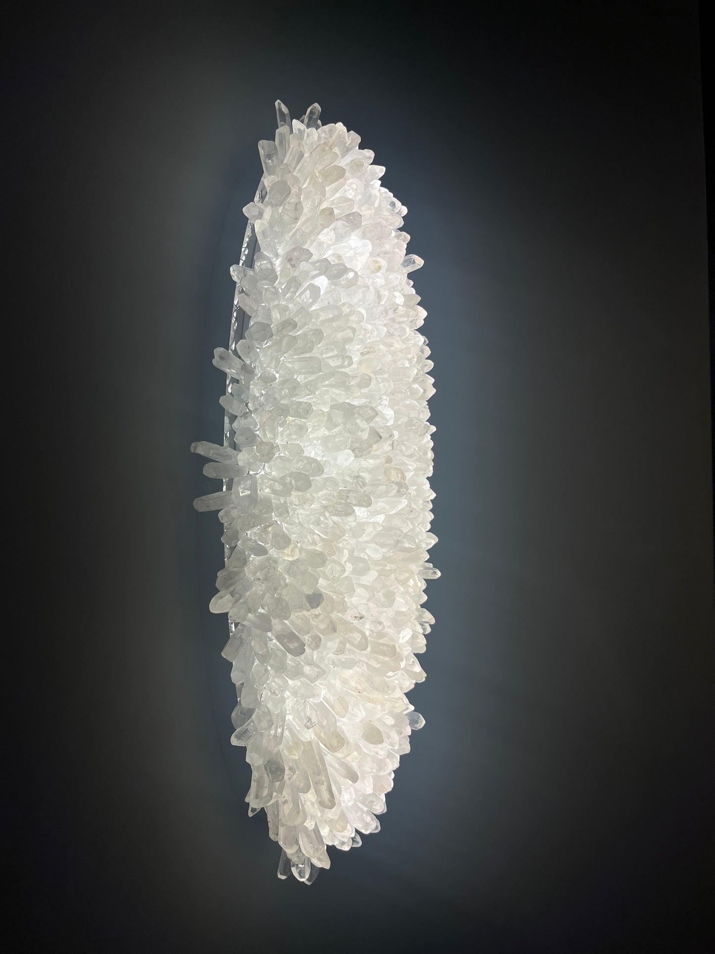 Long oval quartz crystal light wall mounting fixture