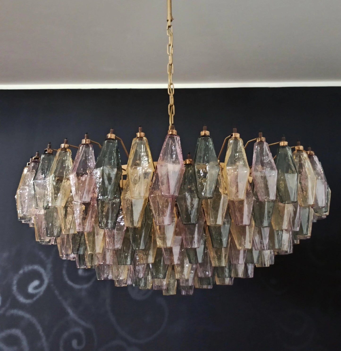 Murano Faceted Multicolor Glass Chandelier