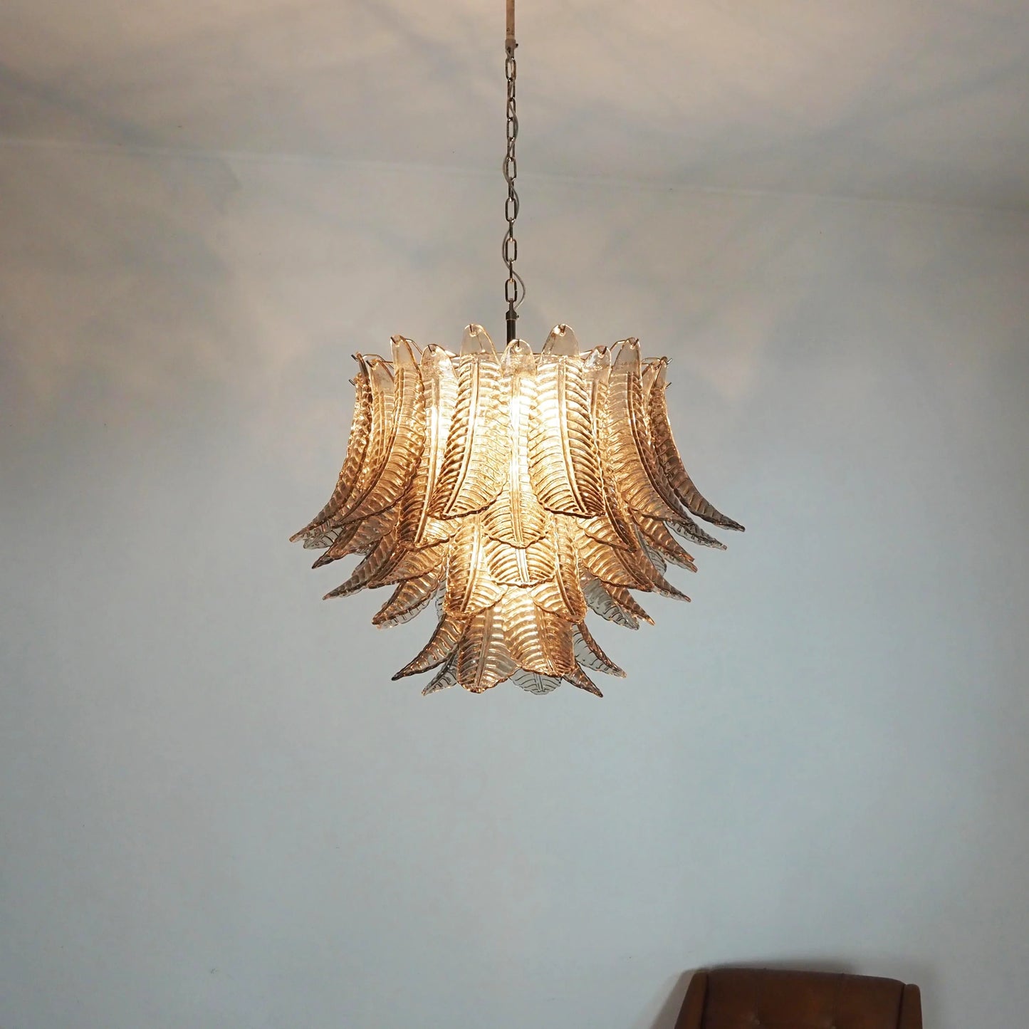 Murano Smoked Ferns Glass Chandelier
