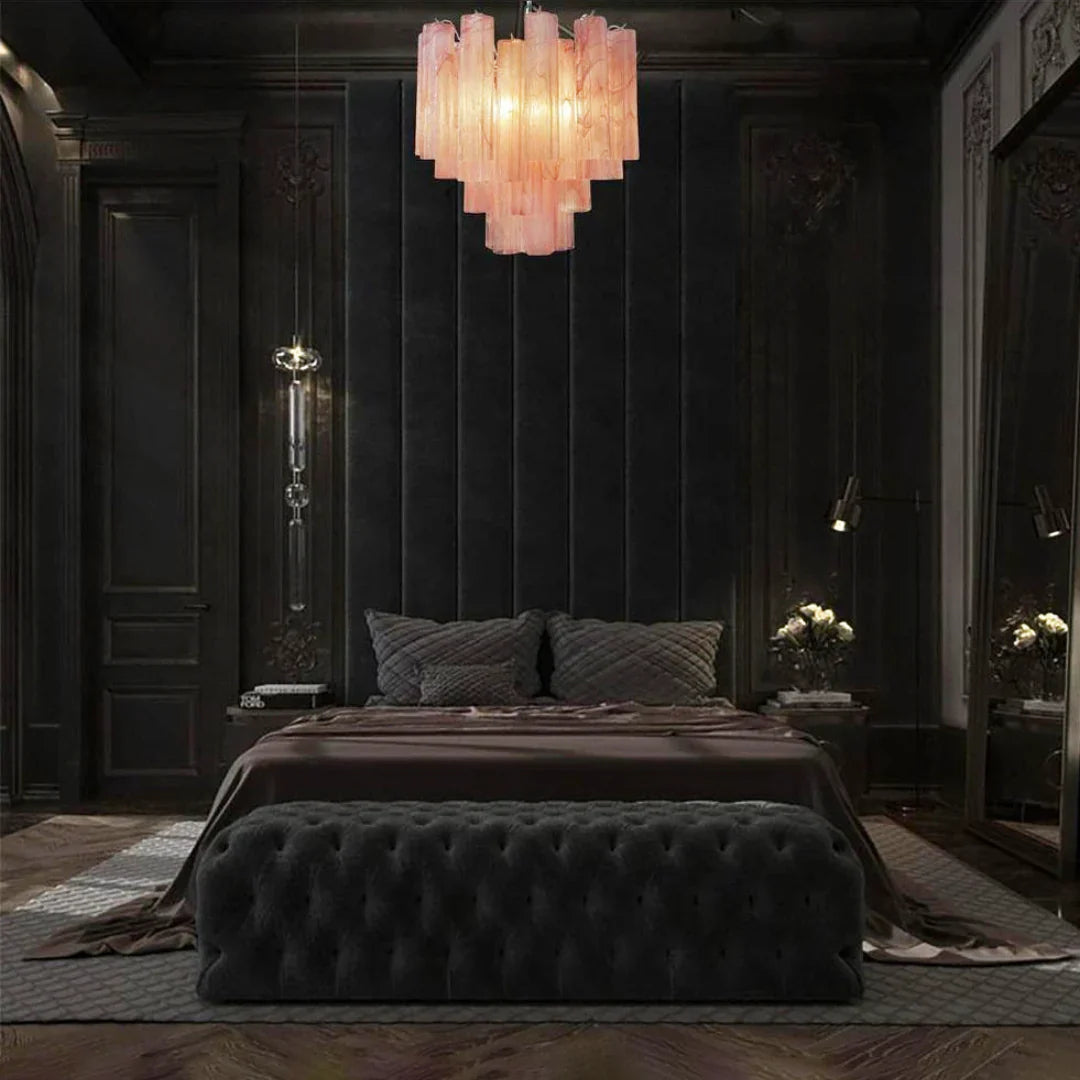 Pink Murano Glass Tronchi Chandelier