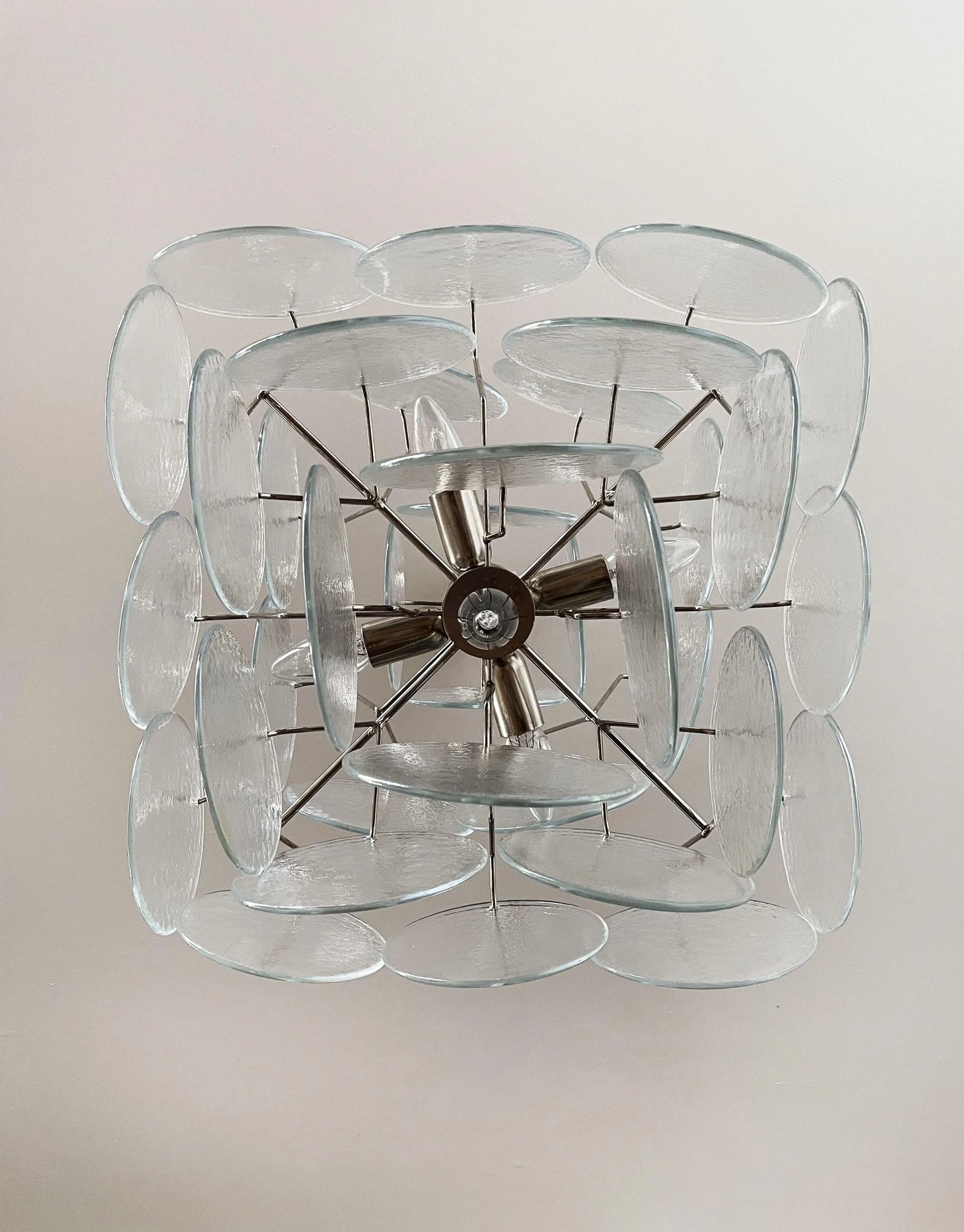 Vintage Murano Iridescent Disks Chandelier