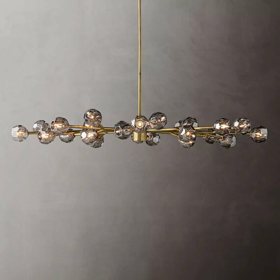 Boule De Cristal Glass Oval Chandelier 72″, 24-Lights