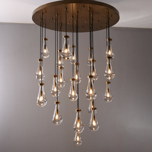 Raindrop Round Chandelier 47″, 21-Lights