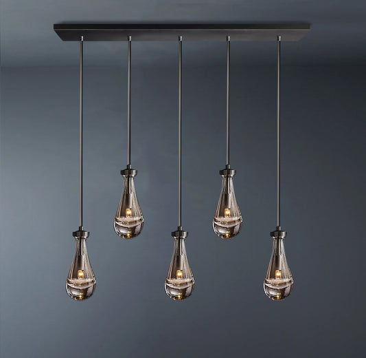 Raindrop Linear 5-Light Chandelier with Rods