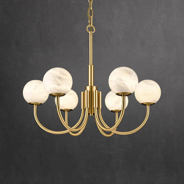 Lenny Modern Alabaster Brass Chandelier