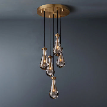 Raindrop Round 5-Lights Chandelier (Cord)