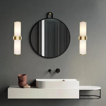 Althea Modern Sutton Linear Alabaster Wall Sconce, Wall Lamp For Living Room, Bathroom