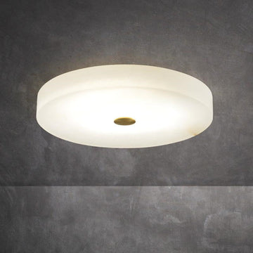 Modern Apollo Alabaster Flush Mounted Round Chandelier