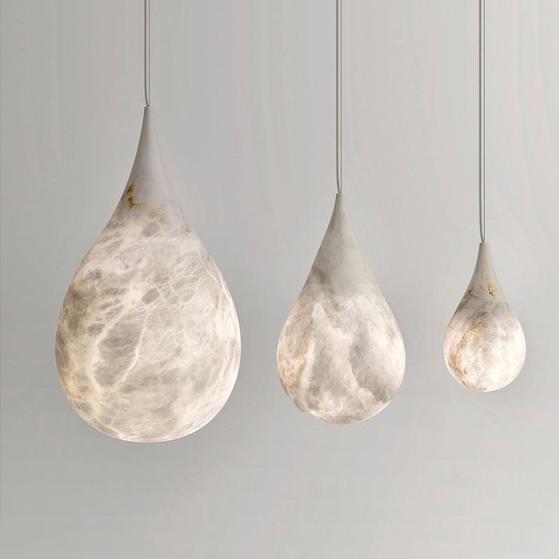 Alabaster Raindrop Pendant Light For Dining Table