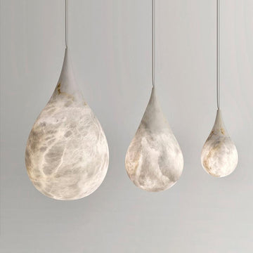 Alabaster Raindrop Pendant Light For Dining Table