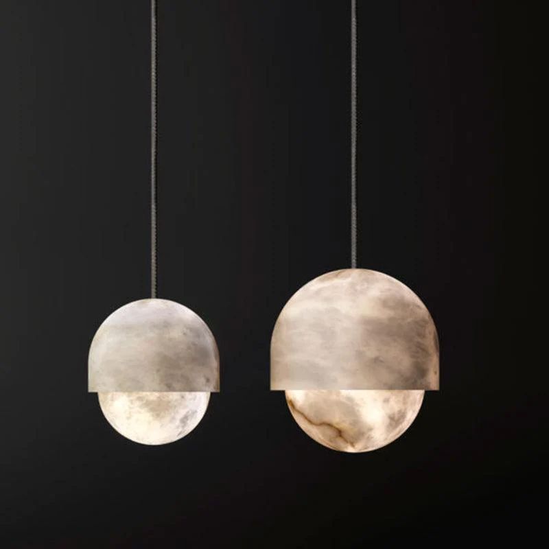 Modern Upscale Alabaster Pendant Light For Living Room