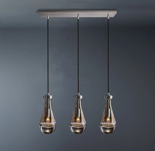 Raindrop Linear 3-Light Cord Chandelier