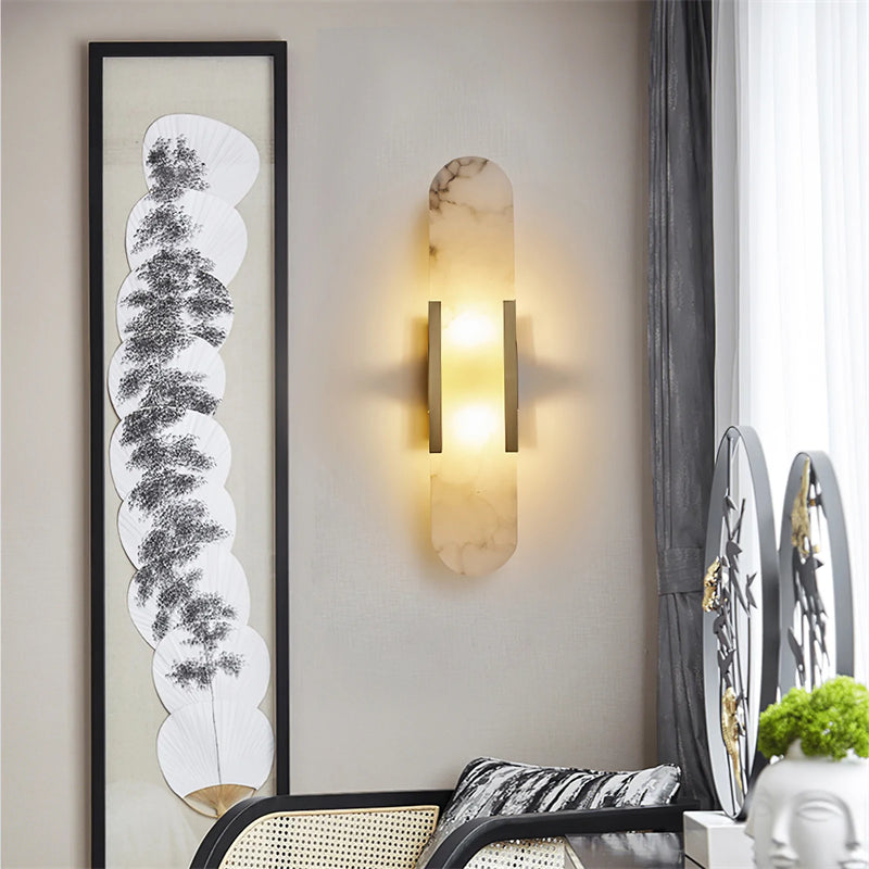 Long Alabaster Modern Wall Sconce