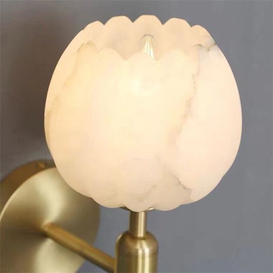 Tomos Modern Alabaster Globe Wall Sconce For Bedroom