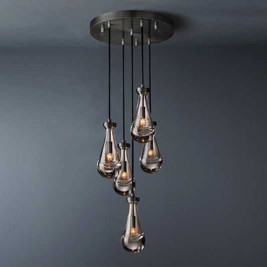 Raindrop Round 5-Lights Chandelier (Cord)