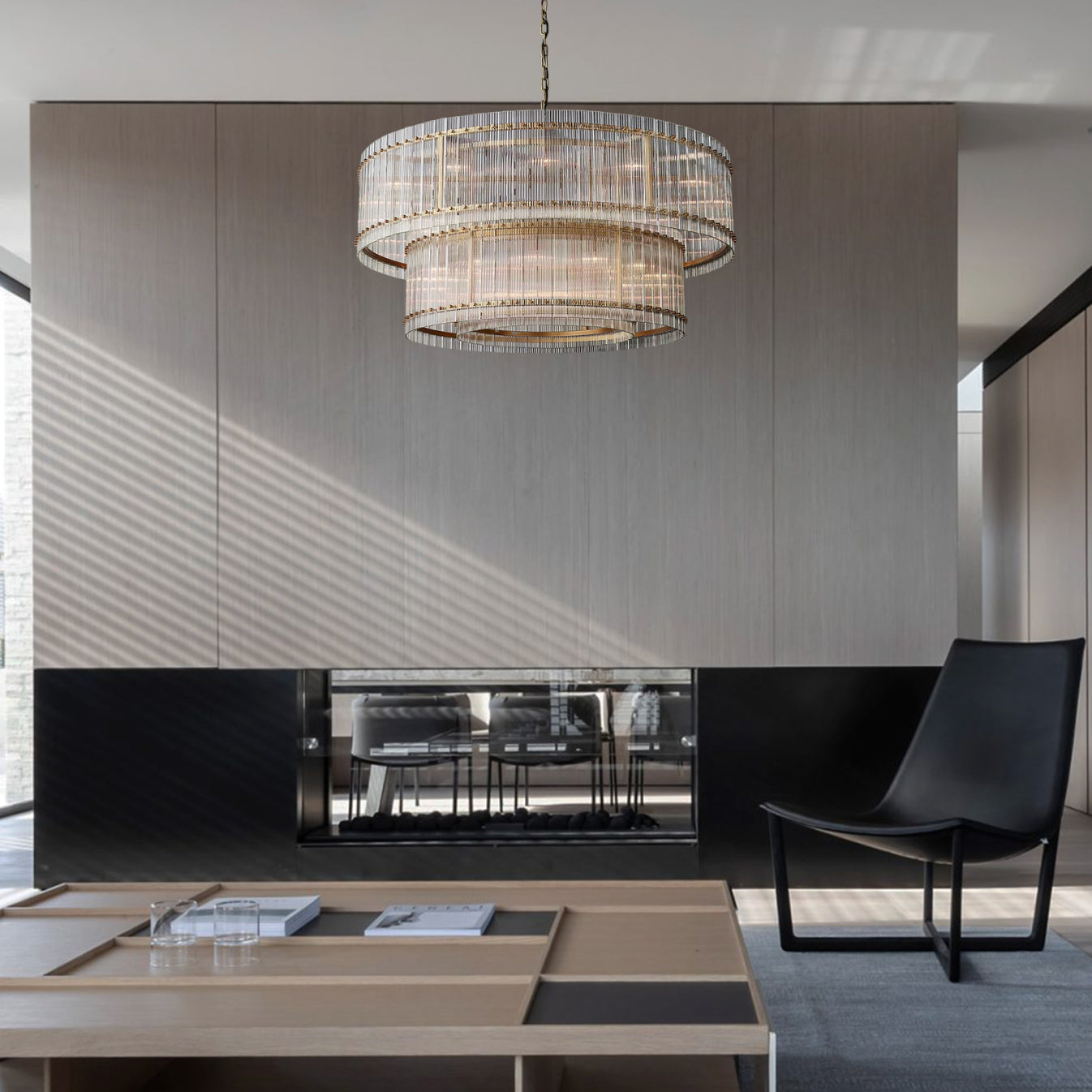 San Marcom Modern 2-Tier Luxury Round Chandelier 60"