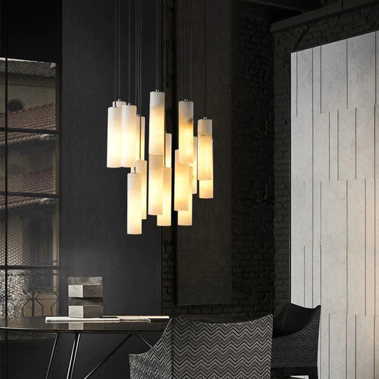 Eudora Alabaster Modern Pendant Light For Foyer And Staircase Area