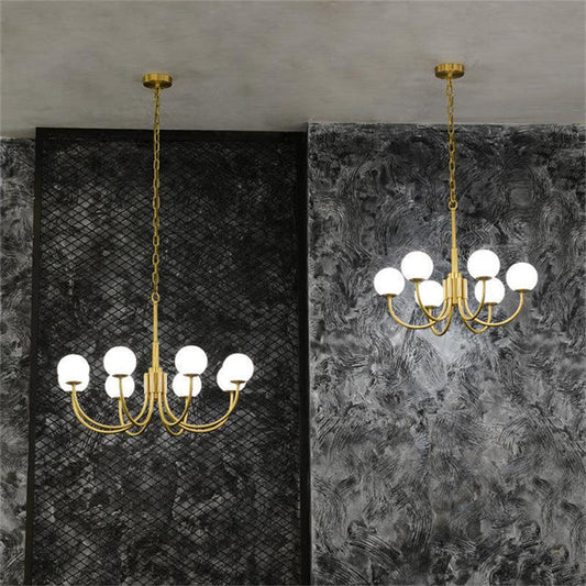 Lenny Modern Alabaster Brass Chandelier