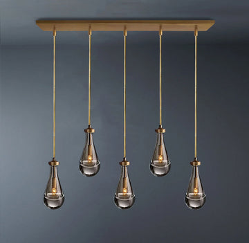 Raindrop Linear 5-Light Chandelier with Rods