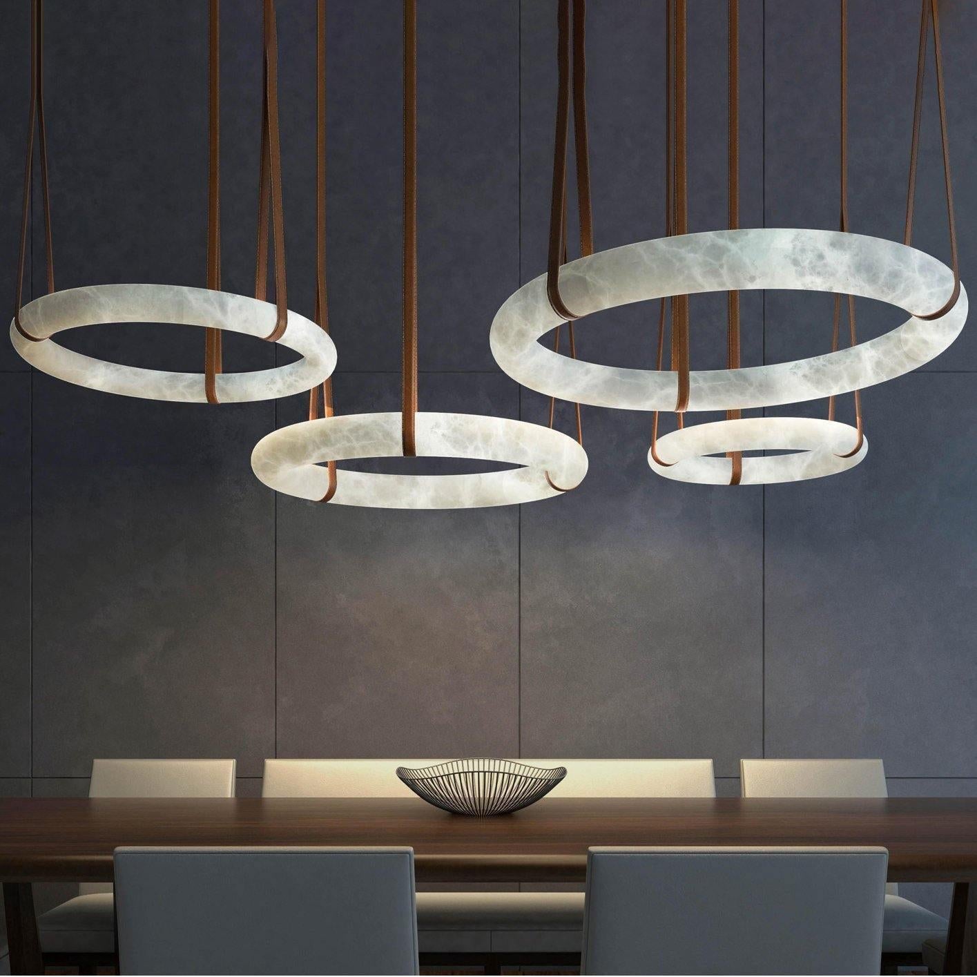 Rounded Ring Pendant Alabaster Chandelier