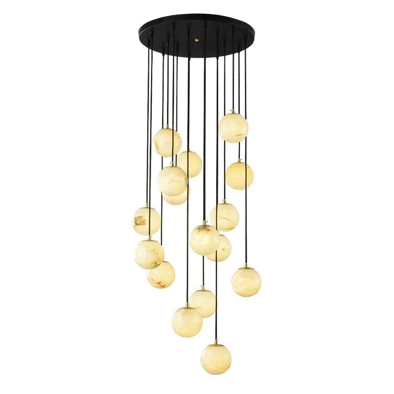 Roden Alabaster Global Chandelier For Staircase