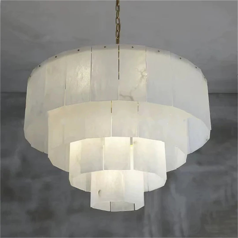 Classic Alabaster Multi-Layer Round chandelier