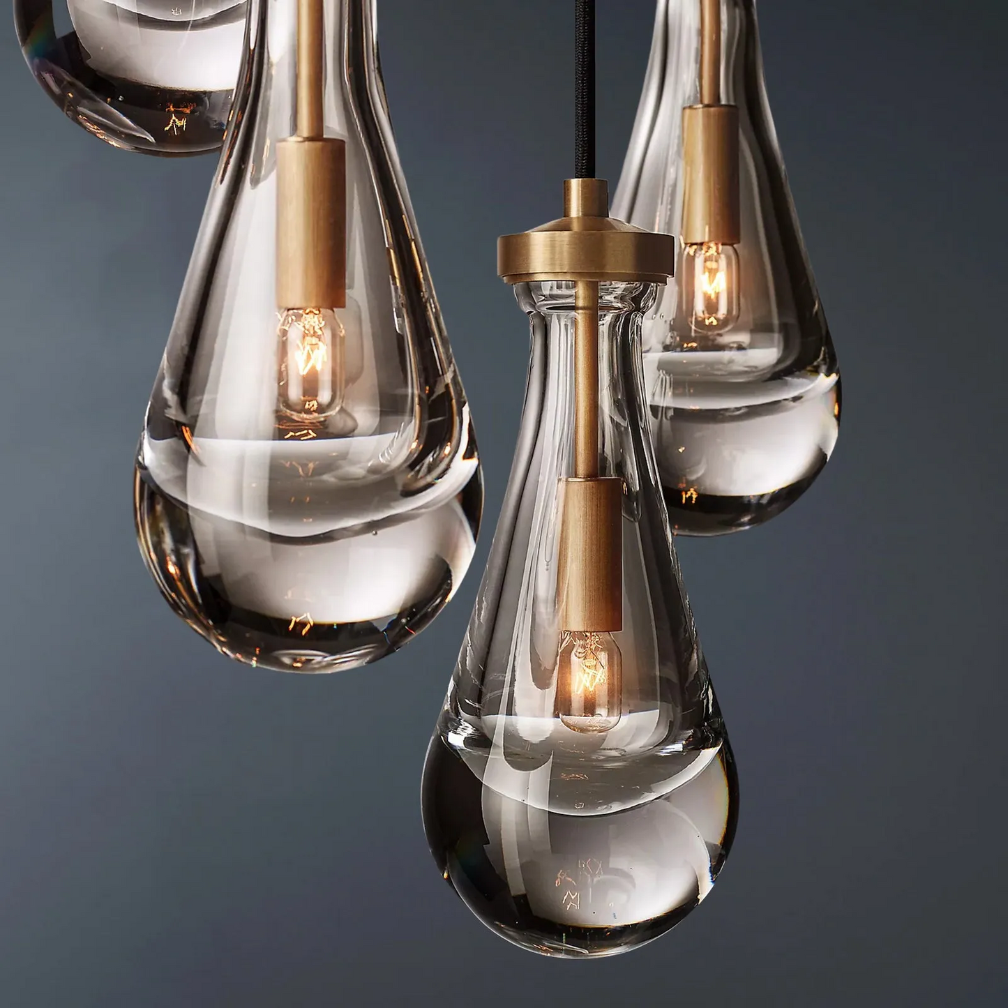 Raindrop Linear 3-Light Cord Chandelier