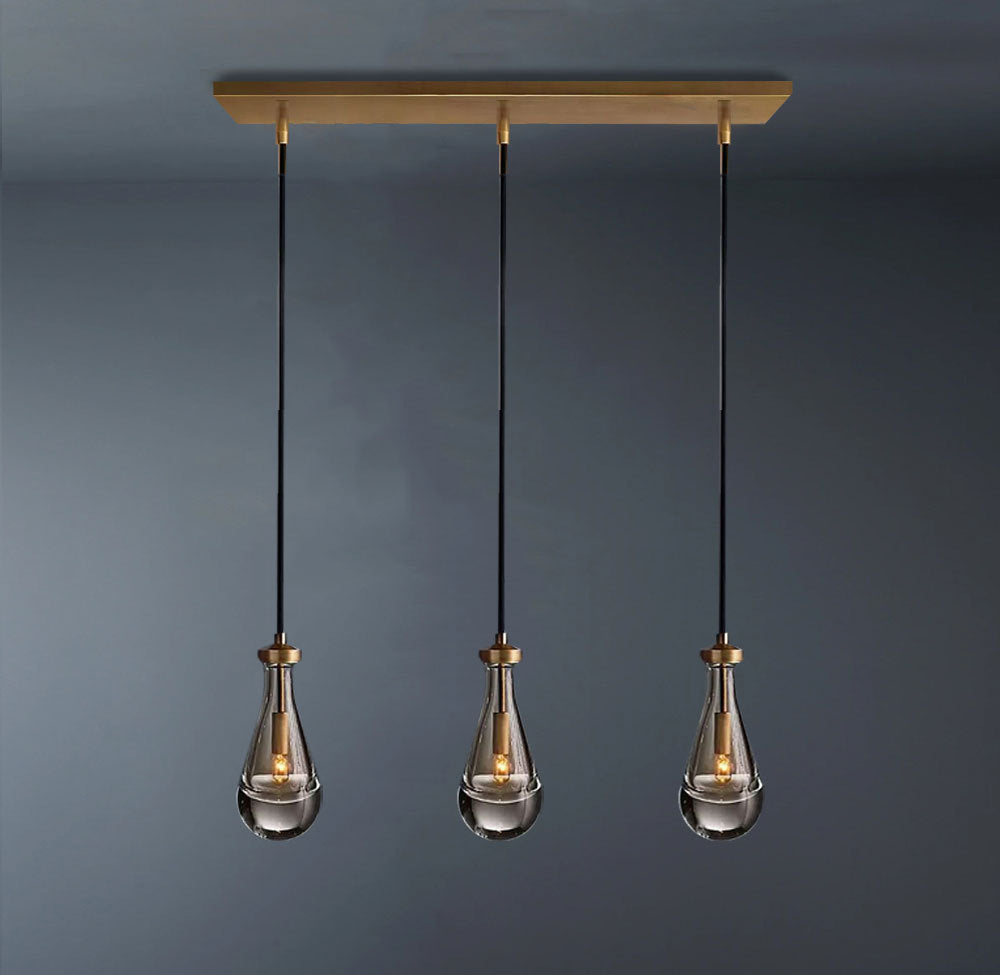 Raindrop Linear 3-Light Cord Chandelier