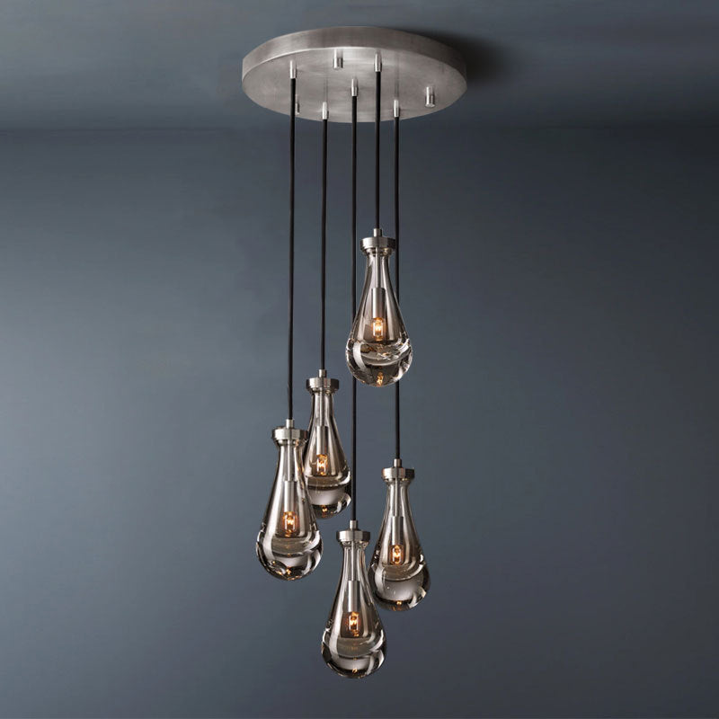 Raindrop Round 5-Lights Chandelier (Cord)