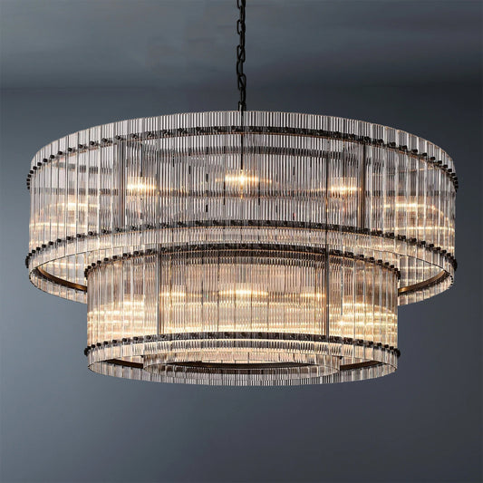 San Marcom Modern 2-Tier Luxury Round Chandelier 60"