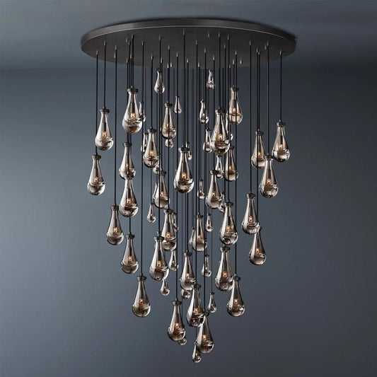 Raindrop Round Chandelier Light D60"