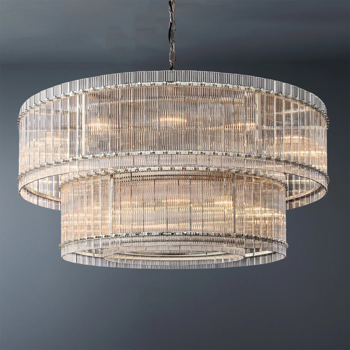 San Marcom Modern 2-Tier Luxury Round Chandelier 60"