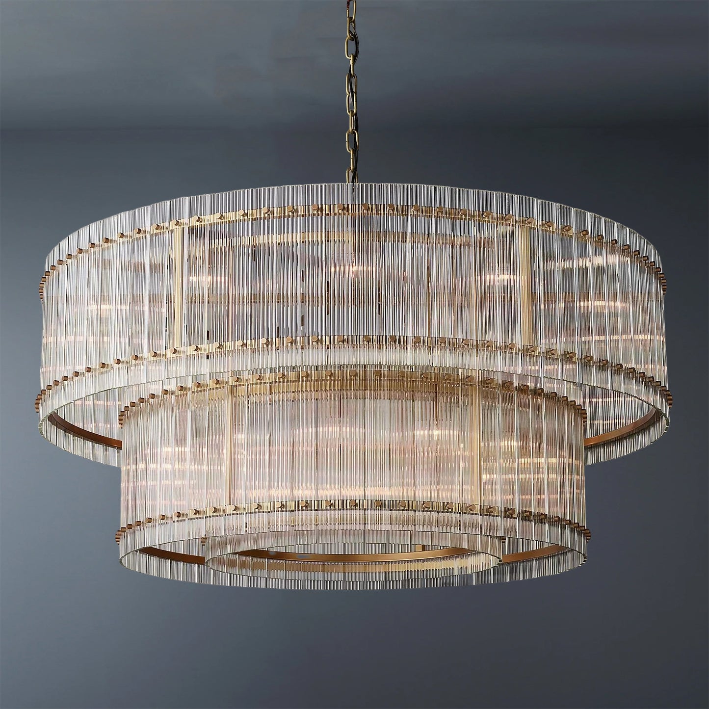 San Marcom Modern 2-Tier Luxury Round Chandelier 60"