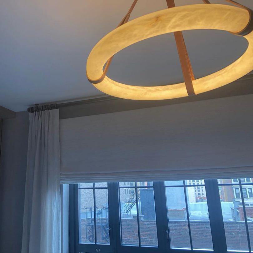 Rounded Ring Pendant Alabaster Chandelier