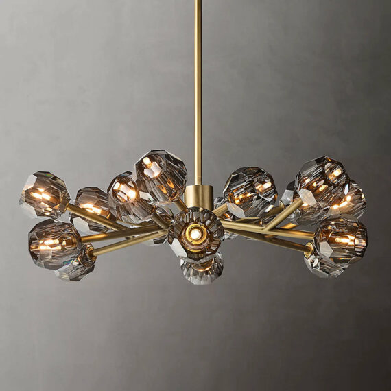 Boule De Cristal Glass Round Chandelier 36″,18-Lights